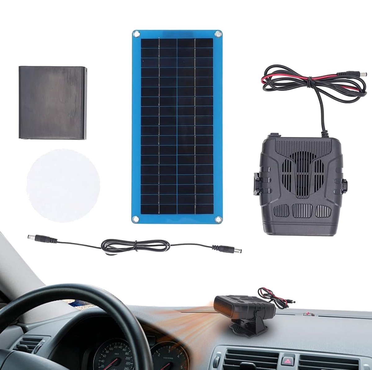 Zonnepaneel Verwarming - Draagbare Charger Kit - Comfort Buiten - Energiebesparend Systeem - 30W - Zwart