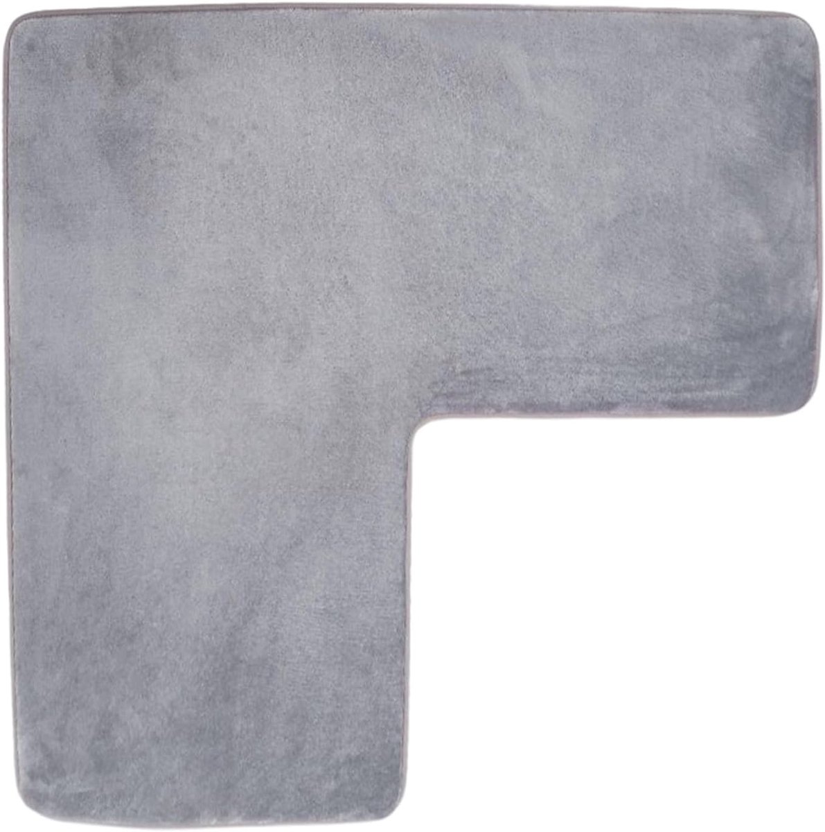 Badmat L Vorm - Antislip mat - Badkamer Veiligheid - Sneldrogend Absorberend - 80 x 80 cm - Grijs