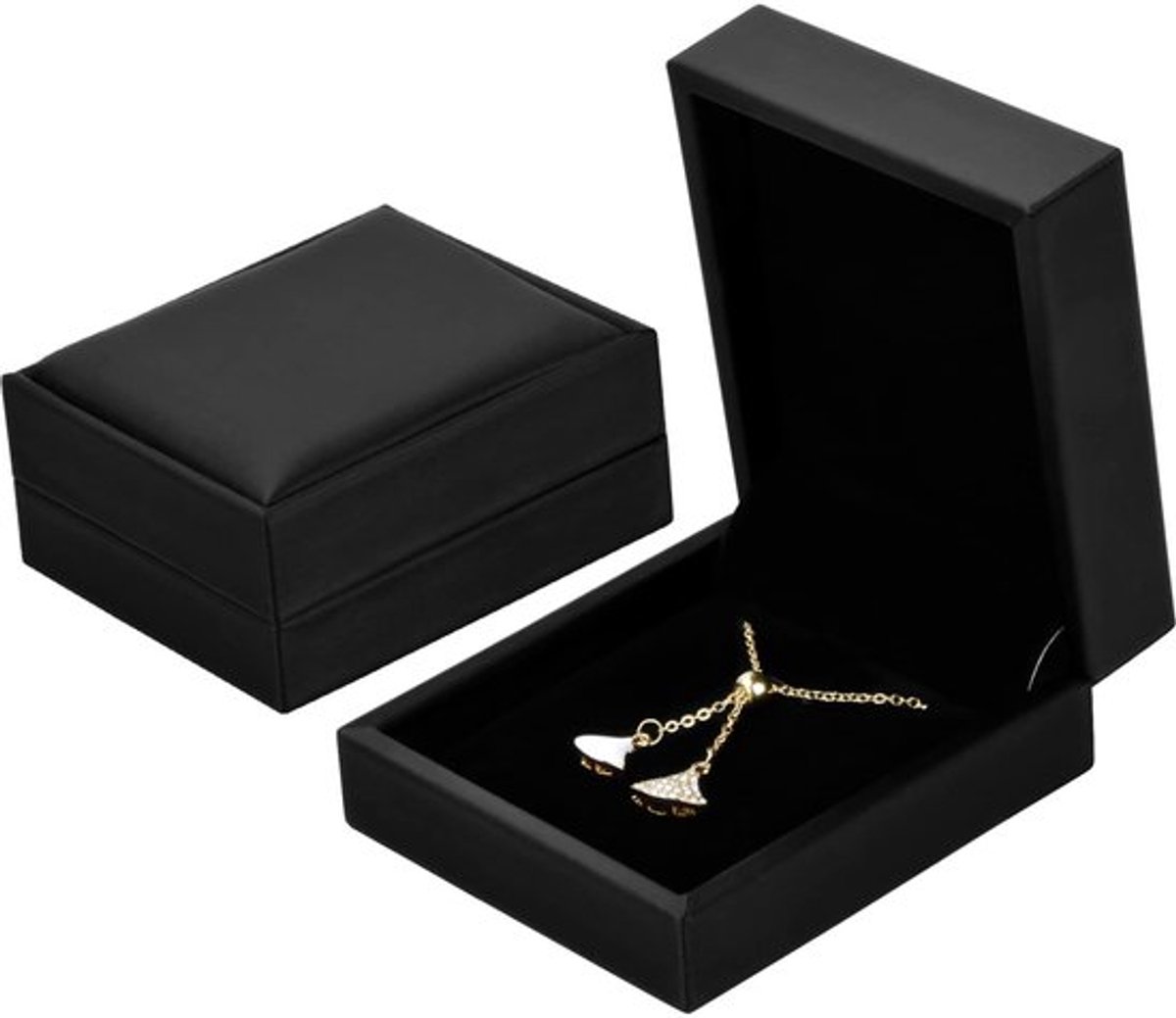 Luxe zwart necklace verpakkingsdoos voor elegant bijhouden