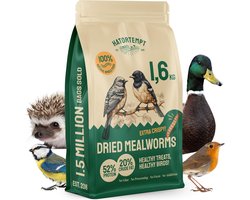 Premium gedroogde meelwormen - Natuurlijk - Eiwitrijk - Herbruikbare verpakking - Voor vogels en knaagdieren