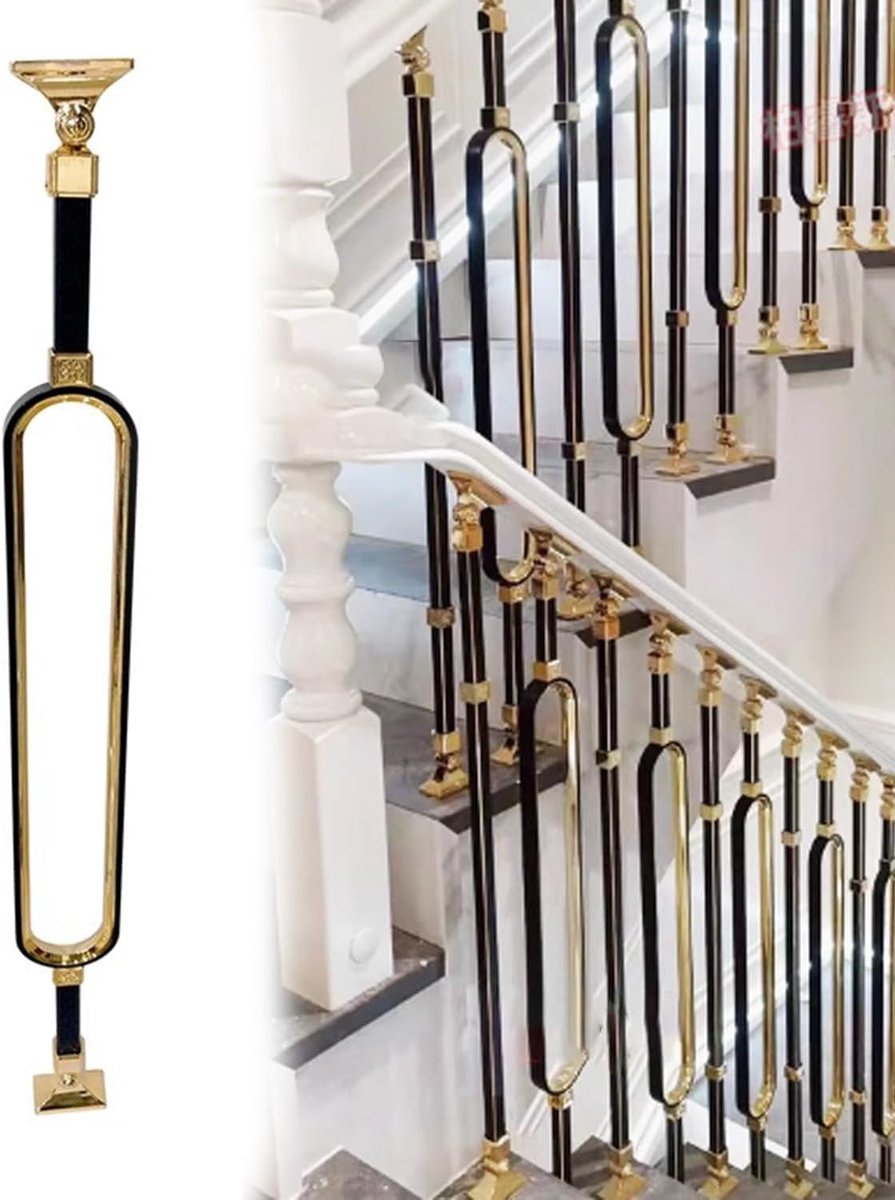 Decoratieve Balustrades - Trapleuning Spindel - Veilig Traplopen - Verstelbare Hoek - 1 Stuks - Zwart