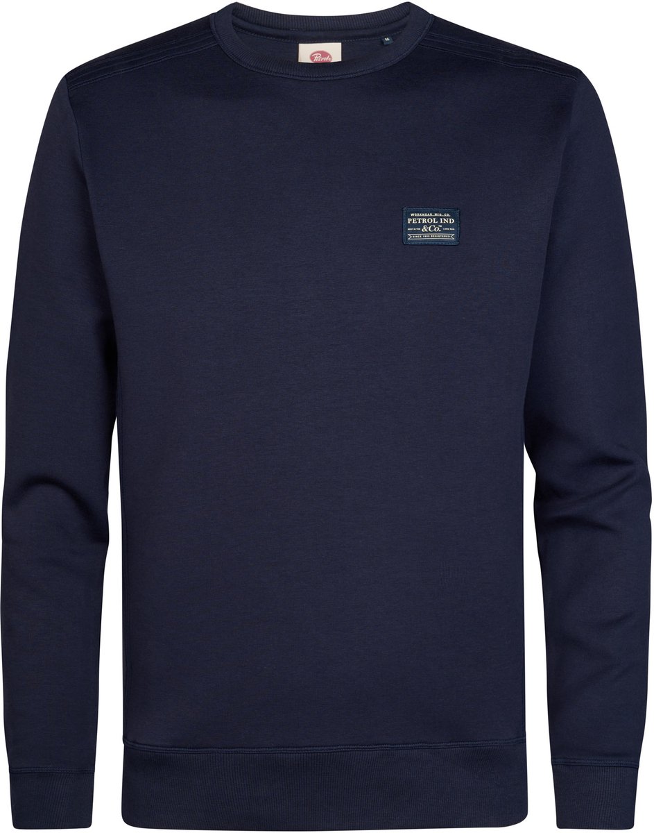 Petrol Industries - Heren Scuba sweater met ronde hals steelwall - Blauw - Maat M