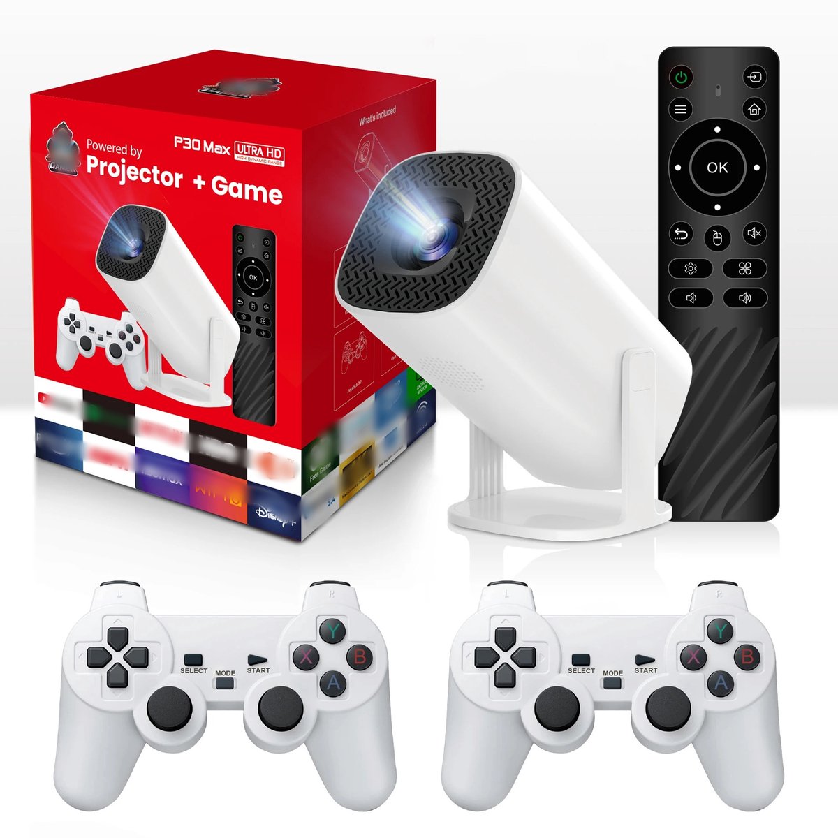 TEKROA® Mini Beamer Thuisbioscoop Projector - HD Ready 720P - 160 ANSI Lumen - WiFi Screen Mirroring - Draagbare Gaming Projector