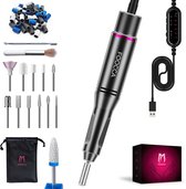 FOOCCA® Elektrische Nagelvijl - Nagelfrees 30000 RPM - Bedraad - Pen Pro - 12 Bitjes + 65 Schuurrolletjes + 3 Accessoires - Manicure en Pedicure Set - Ergonomische Aluminium Behuizing - Eeltverwijderaar - Kalknagels