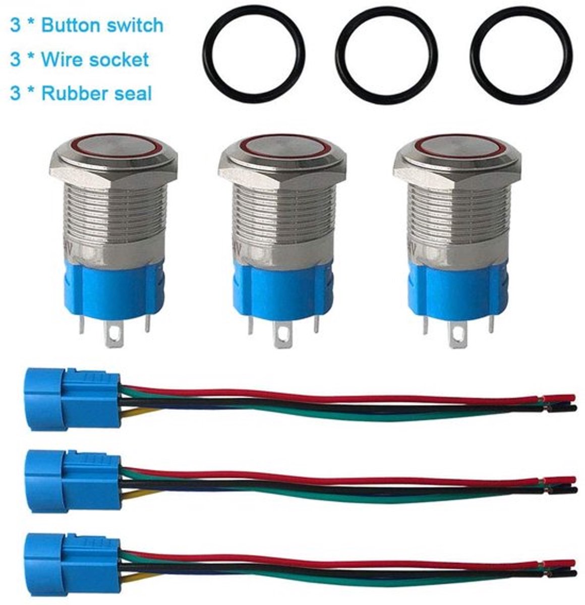 Waterdichte knop 19mm, momentaan drukken