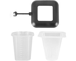 Aquarium Voederbak - Vissenvoer Houder - Vissen Voeren - Sterke Zuignap - 6.3 cm - Rood