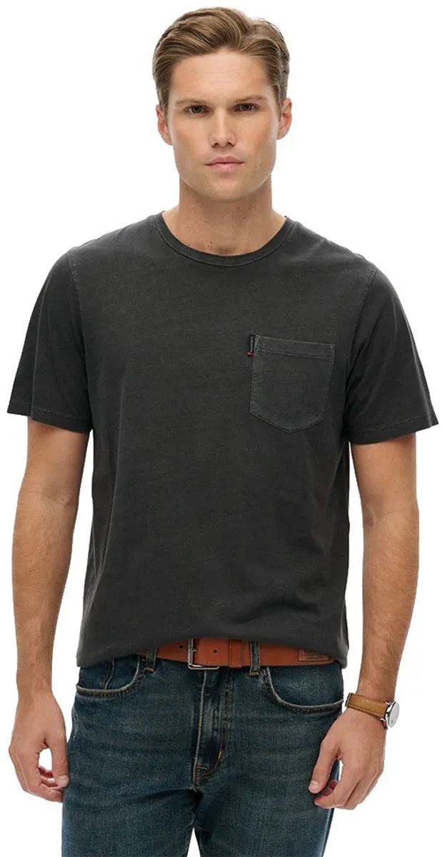 Superdry Classic Essential Pocket T-shirt Heren T-shirts Zwart