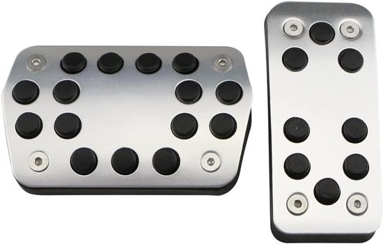 Pedaal Covers Set - Auto Pedalen - Veiliger Rijden - Antislip Rubber - AT Model - Zwart Zilver — afbeelding 3