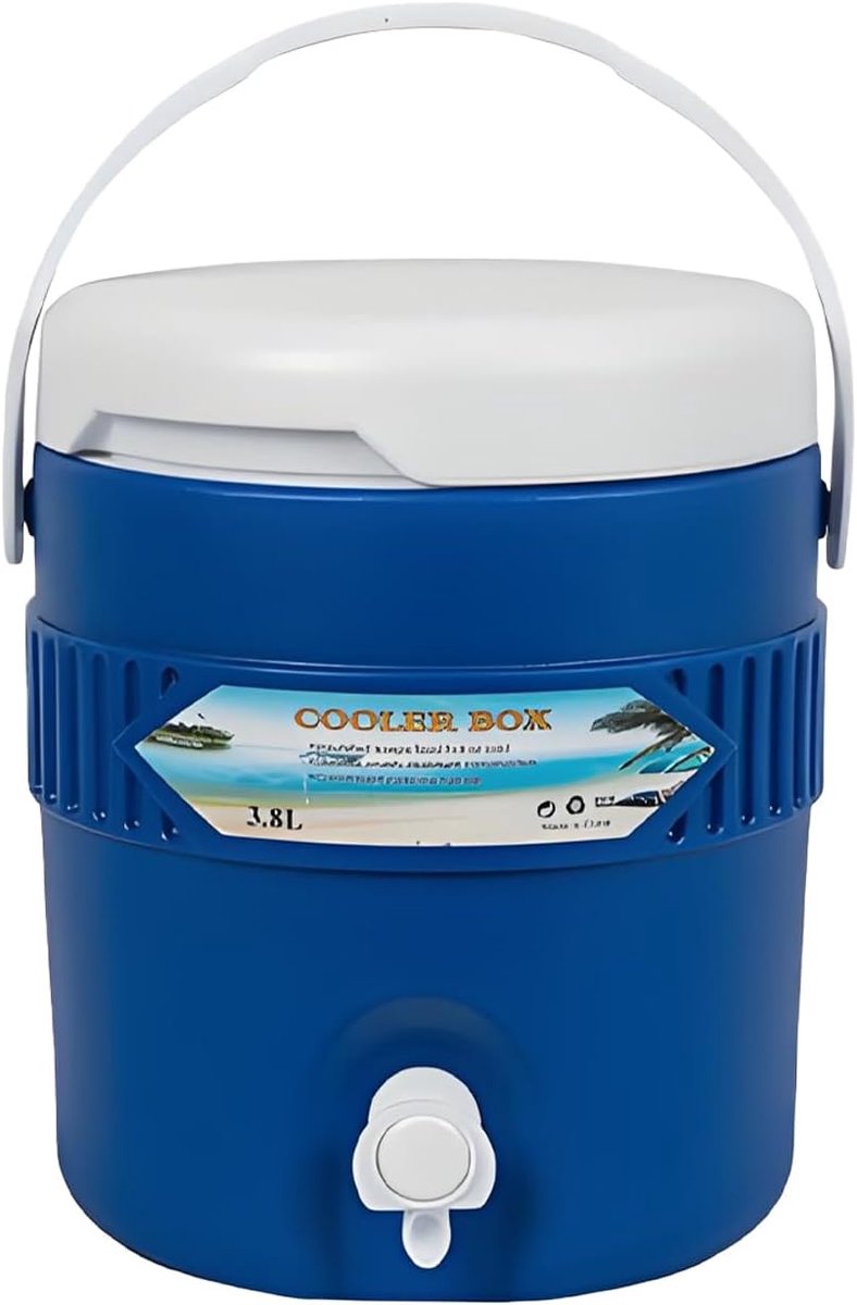Drankenkoeler - Buitenkoeler Dispenser - Dranken Koel Houden - Langdurige Isolatie - 3.8 Liter - Blauw