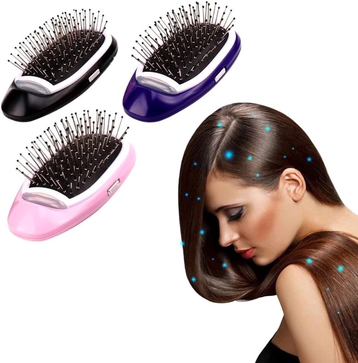Elektrische haarborstel - Roze - Ionische verzorging - Draagbaar design - Voor alle haartypes