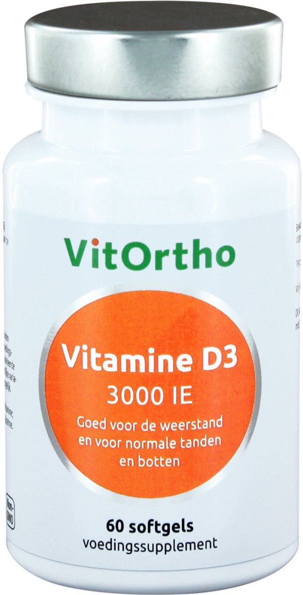 Vitortho Vitamine D3 3000 IE (60 softgels)