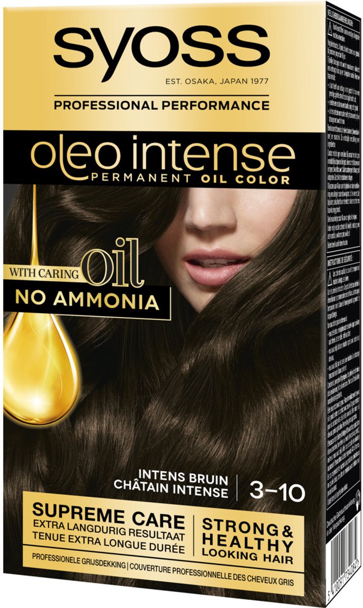 Bol.com Syoss Oleo Intense 3-10 Haarverf - Intense Bruin - Permanente Haarkleuring - Ammoniakvrij - Met Voedende Oliën - 100% Gr... aanbieding