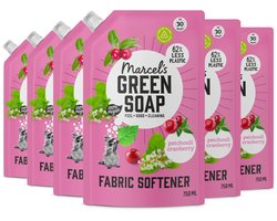 Marcel's Green Soap Wasverzachter Navulling - Patchouli & Cranberry - 6 x 750ml - 180 wasbeurten