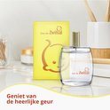 Flesje Eau de Zwitsal en gele verpakking met kindersymbool op badkamertafel.