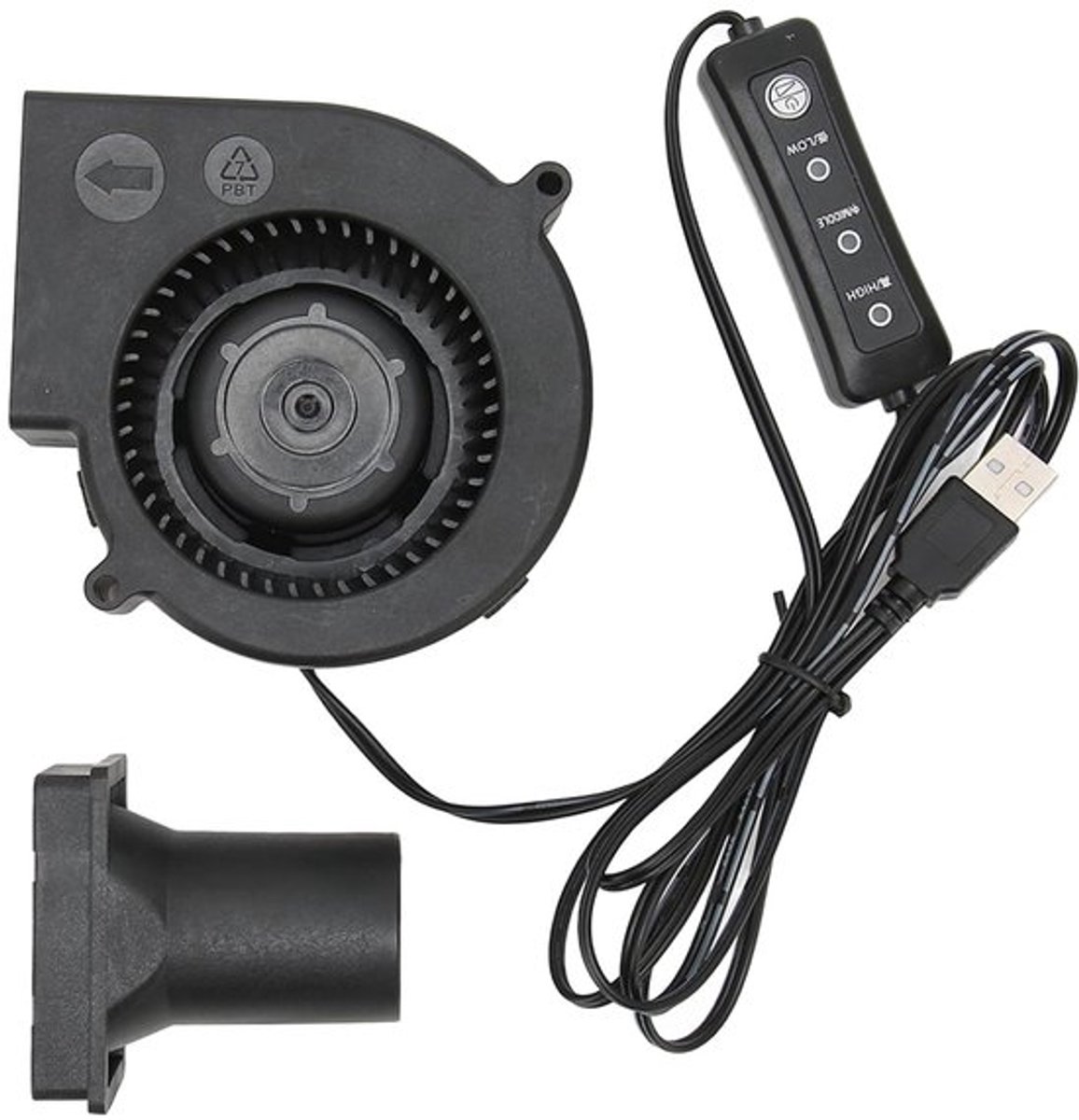 USB-vventilator Dailygoods met 3 snelheden voor koeling
