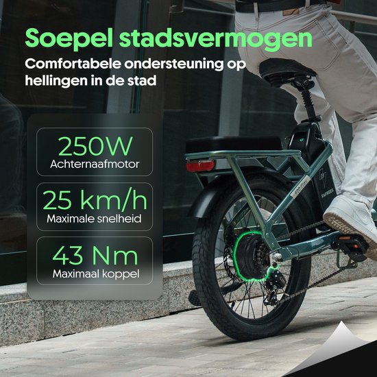 Fafrees F20 Flex Elektrische Vouwfiets - 20 Inch - Torque Sensor - 250W Motor - 36V 20Ah Lithium Accu - Actieradius tot 120km - Shimano 7 Versnellingen - E-bike Heren & Dames van FAFREES — afbeelding 5