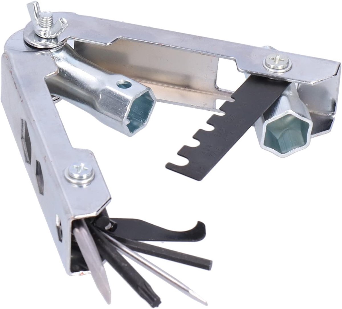 Kettingzaag Multitool - Onderhoudsset - Zaag Onderhoud - Meerdere Sleutels - 4 Maten - Metaal