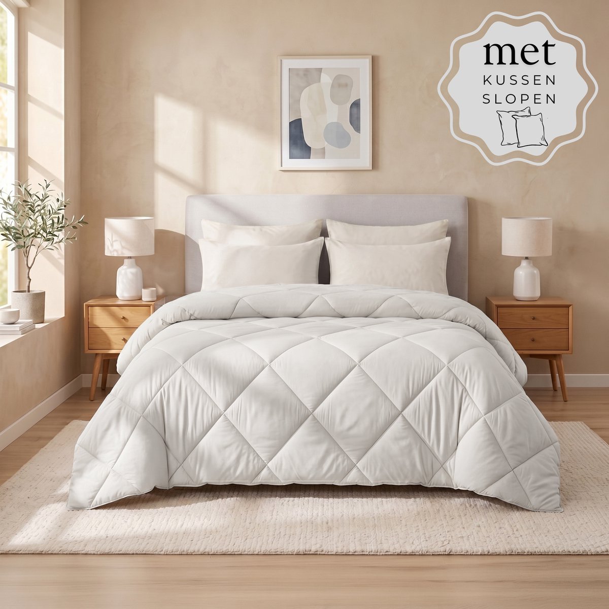 Sleep Comfy - Deluxe 2-in-1 Zomer Dekbed - 240x220 cm - Vapor Blue - met 2 Kussenslopen 60x70 cm - Dekbed zonder overtrek - Ademend & Anti Allergie - Hoesloos Dekbed - Stijl, Comfort en Innovatie voor Elke Dag & Nacht - Camping & In de Caravan