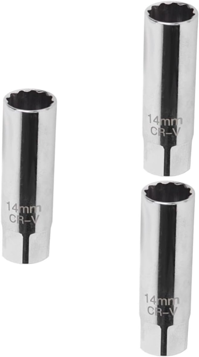 Bougiesleutel Set - Dopsleutel Set - Motor Onderhoud - Dunwandig Ontwerp - 3 Delig - Zilverkleurig