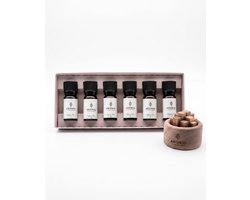 ARONIQ Etherische Oliën Set - Met Luxe Houten Aroma Diffuser