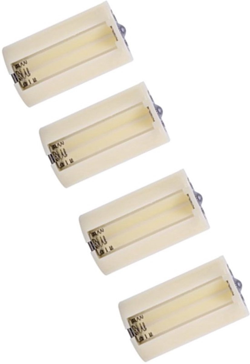 Golden crown - Batterijadapter - Universeel - 4 stuks - Geschikt voor AA op D