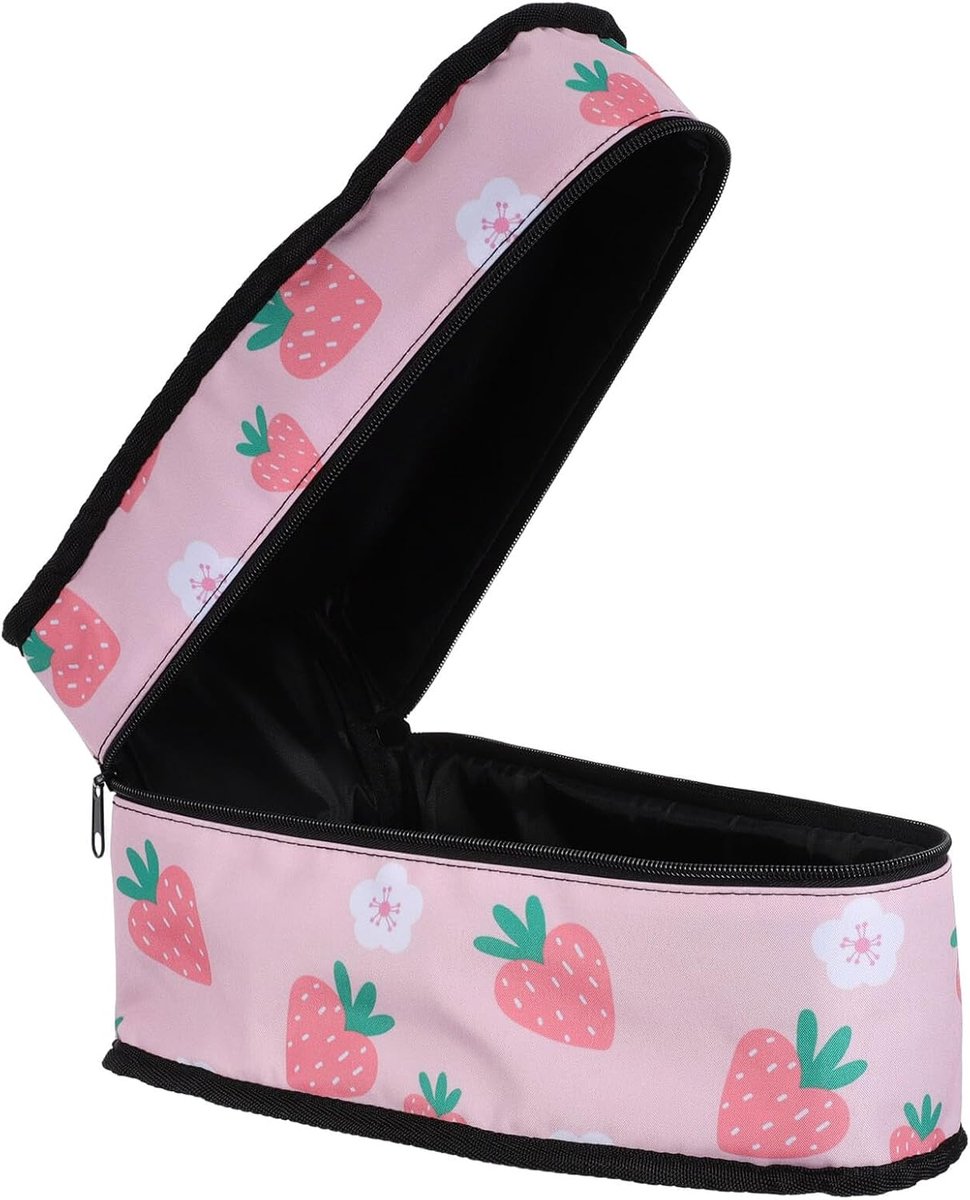 Strijkijzer Opbergtas - Stoomstrijkzak Kledingstomer - Veilig Opbergen - Aardbeienprint Design - 30 x 17 x 14 cm - Roze