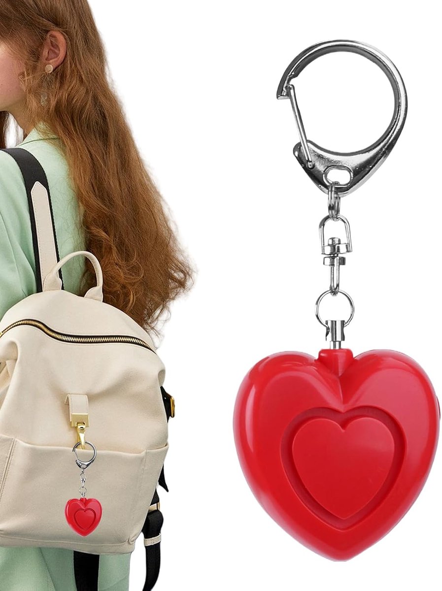 Persoonlijk Alarm - Veiligheidssleutelhanger - Veiligheid Onderweg - 125 dB Hartvorm - 6 x 4.5 x 3 cm - Rood
