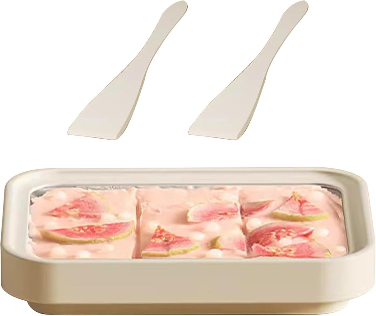 Gerolde ijsmachine - Dessert maker - Zelf ijs maken - Roestvrij staal - Ca. 26 cm - Wit