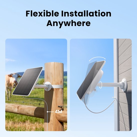Reolink 6W Zonnepaneel - 5900mAh Accu - Stabiel opladen bij -10°C - 6-laags Accubescherming - Flexibele Montage - IP67 van Reolink — afbeelding 4