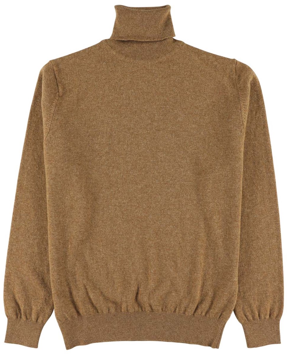 Osborne Knitwear Trui met rolkraag - Geelong wol - Driftwood - XL