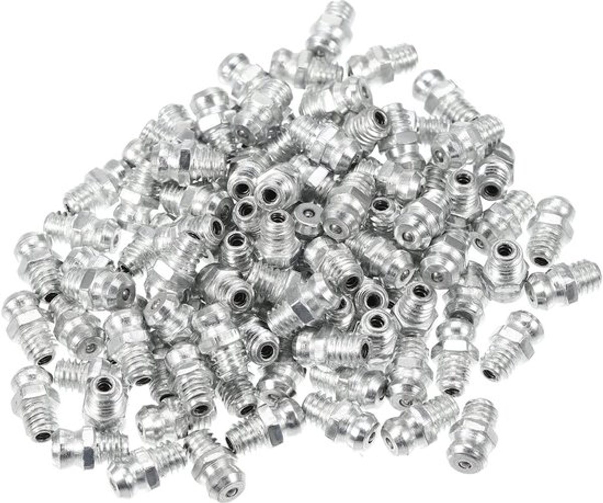 Virtubuy - Car Grease Nipple - 100pcs - Galvanized Steel - M6*1.0 - 180 Degree
