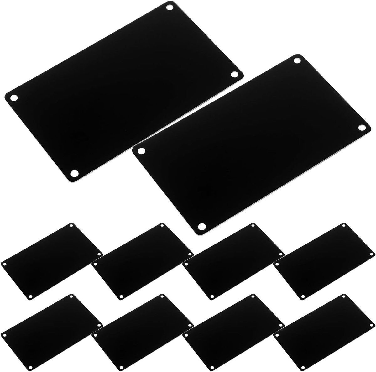 Metalen Naamplaatjes - Graveerplaten Identificatielabels - Bedrijfsidentificatie - Uitmuntende Duurzaamheid - 10 x 6 cm - Zwart