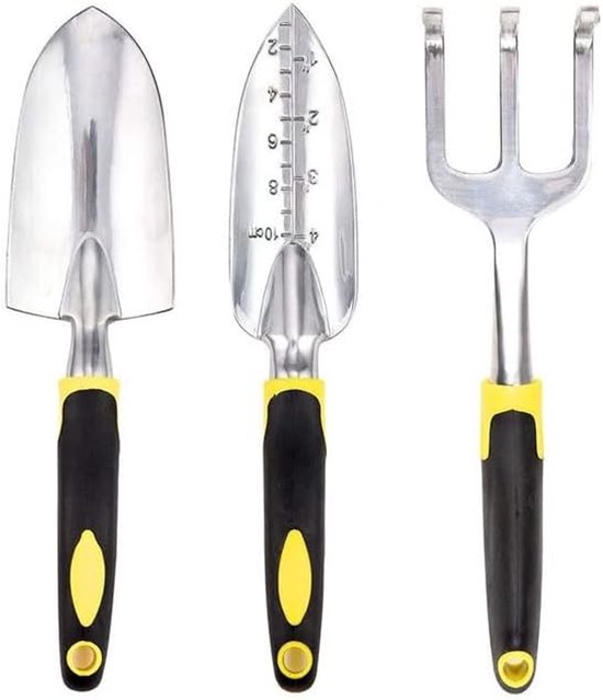 Tuingereedschap Set - Handgereedschap Tuin - Buiten Klussen - Roestvrij Staal - 4-Delig - Geel van Tuingereedschap. — afbeelding 4