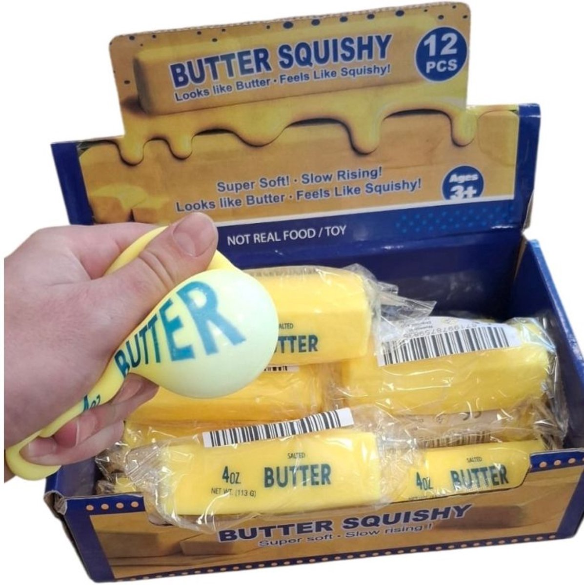 Butter Squishy - boter - 10.5 cm - extra zacht - soft - fidget - kinderen - geel