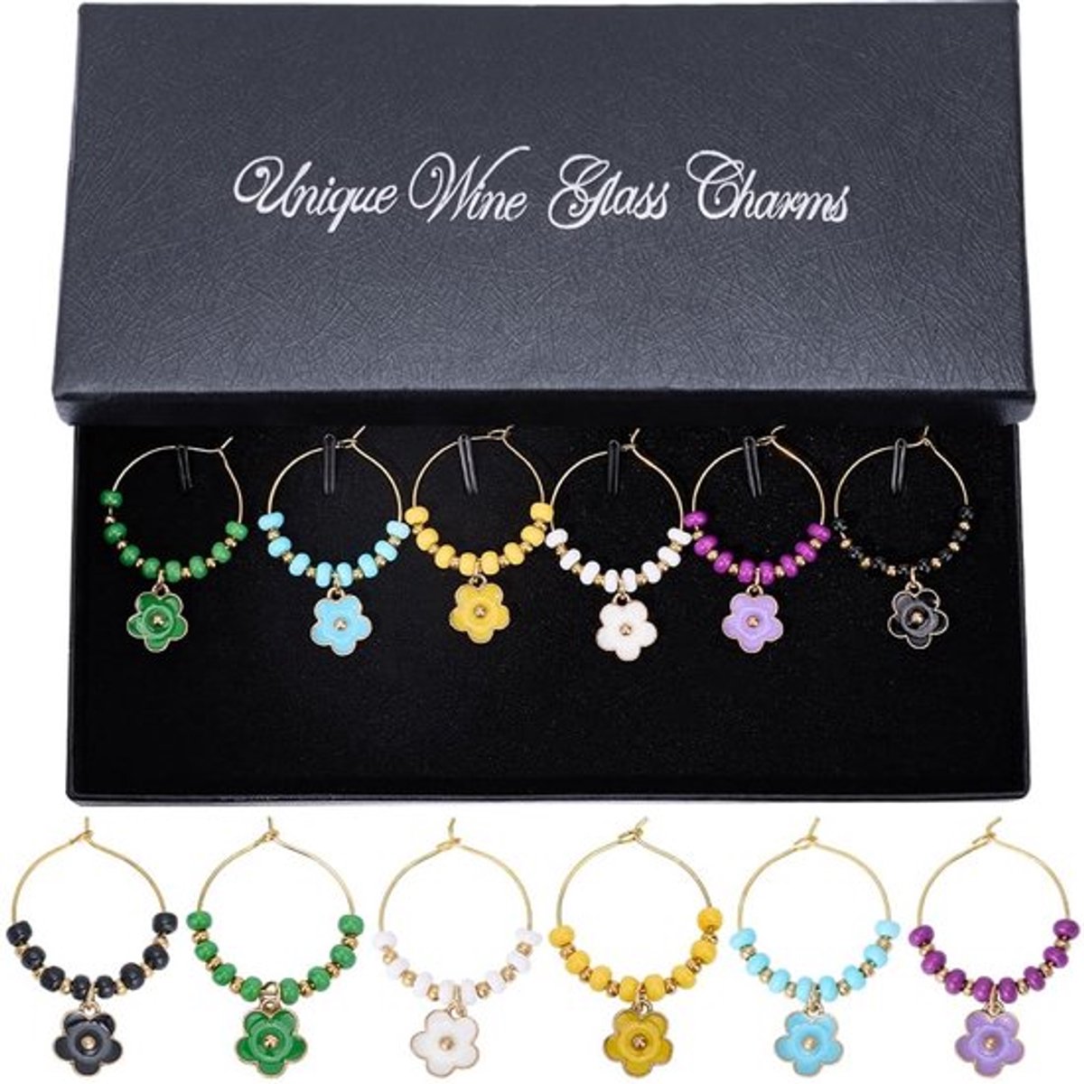 Dailygoody Wijn Charms Bloem Kraal Uniek Design