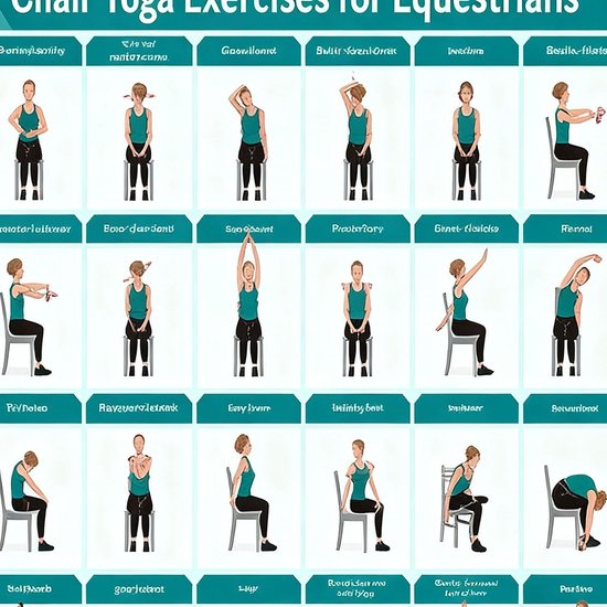 Oefenposter Stoel Yoga - Fitness Poster - Thuis Fitness - Inclusief 30+ Houdingen - 40 x 60 cm - Blauw — afbeelding 3