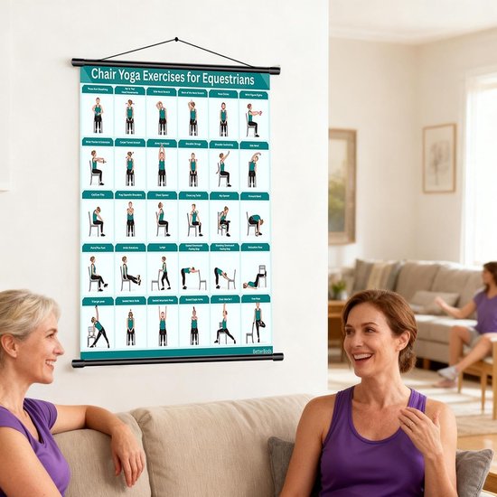 Stoel Oefening Chart - Yoga Poster Senioren - Mobiliteit Verbeteren - Meer dan 30 Poses - 40 x 60 cm — afbeelding 4