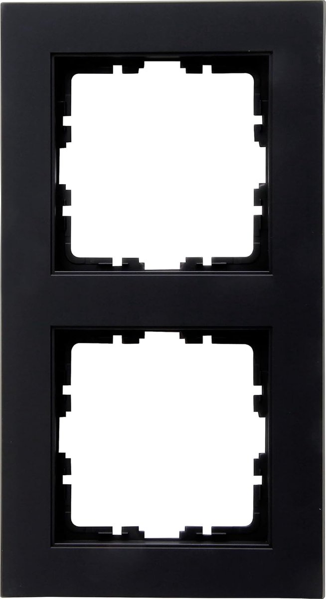 Afdekraam 2-voudig - Frame afdekking - Schakelaars afdekken - Mat zwart design - 10 stuks - Zwart