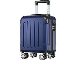 TRVLMORE Handbagagekoffer - 40 × 30 × 20 cm - Underseater - 24L - Cijferslot - 4 Wielen - Donkerblauw