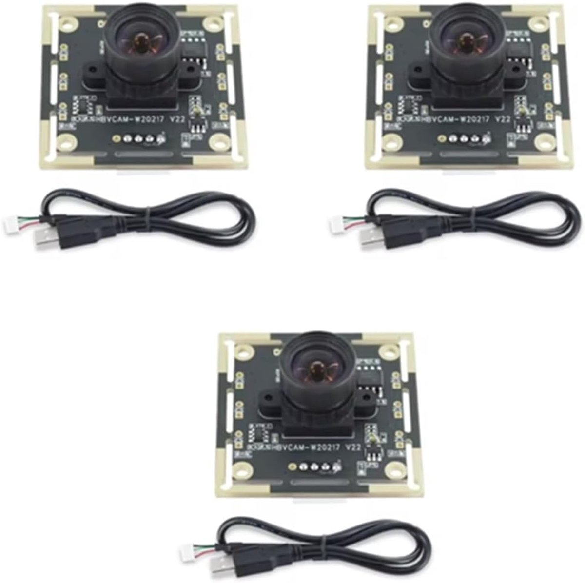 Camera Module - USB Camera - Projecten Maken - 100 Graden Zonder Vervorming - 3 Stuks - Zwart