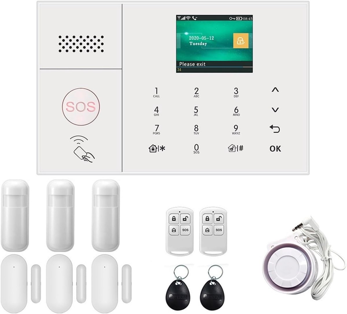 Smart Alarm Set - Draadloos Systeem - Huisbeveiliging - APP Bediening - Set 4 - Zwart