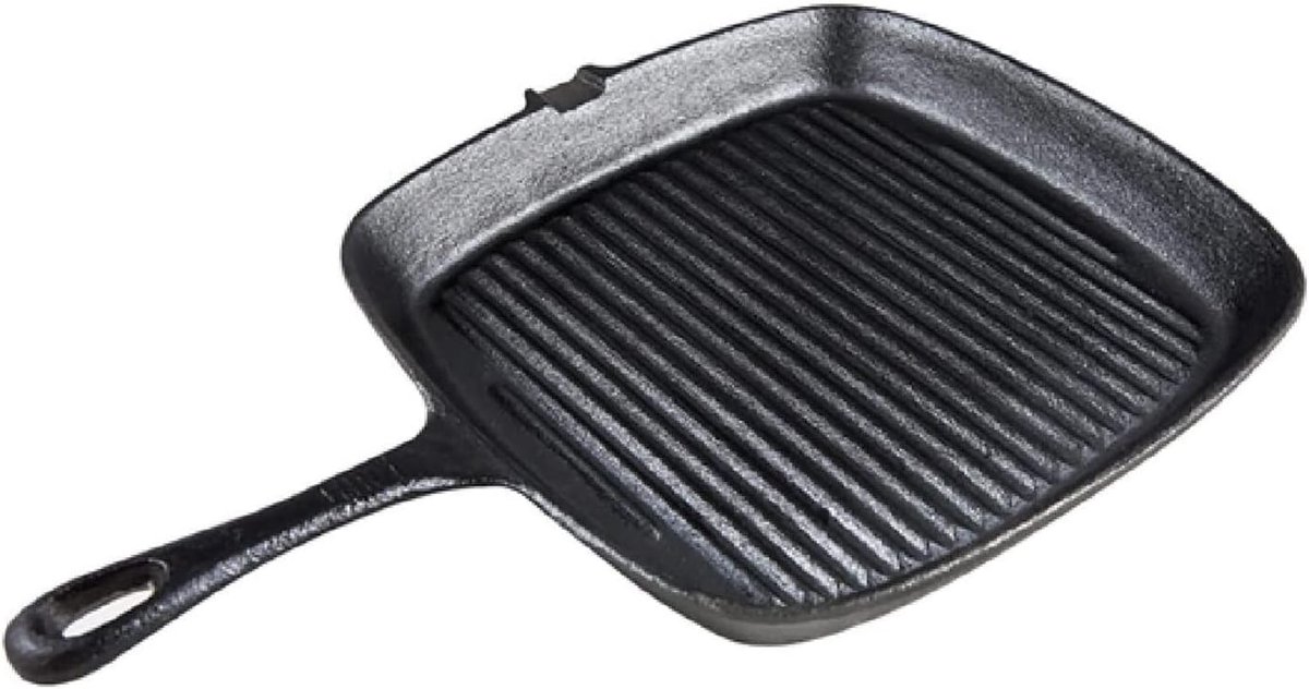 Gevulde pannenkoekpan - Koekenpan ontbijt - Ontbijt bakken - Aparte flapjack - Vierkant - Zwart