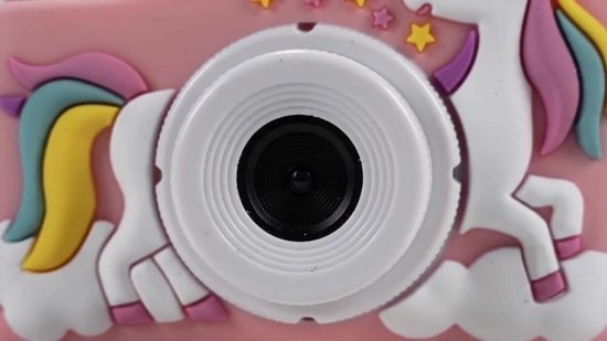 NOVARO Digitale Kindercamera - Eenhoorn - Selfiecamera - 1080p Video - Inclusief 32GB microSD-kaart - 5 Spelletjes - Roze