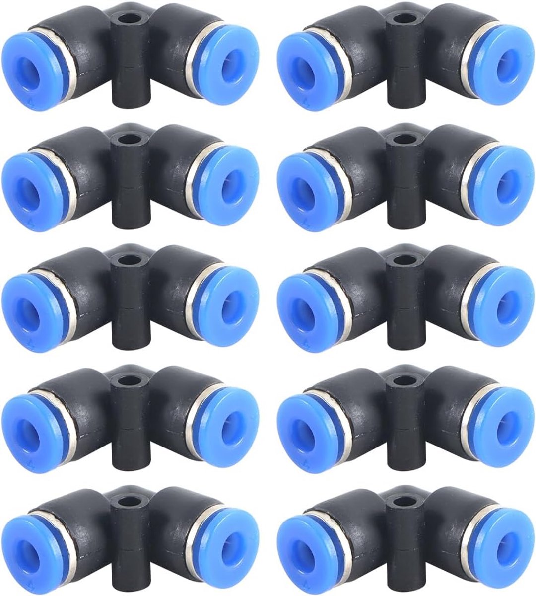 10 STKS PV-4 Plastic Hoek Snelkoppeling,Pneumatische Quick Connector,Elleboog 4mm Pijp AD Push Om Pijpfittingen Push - ShopVlot