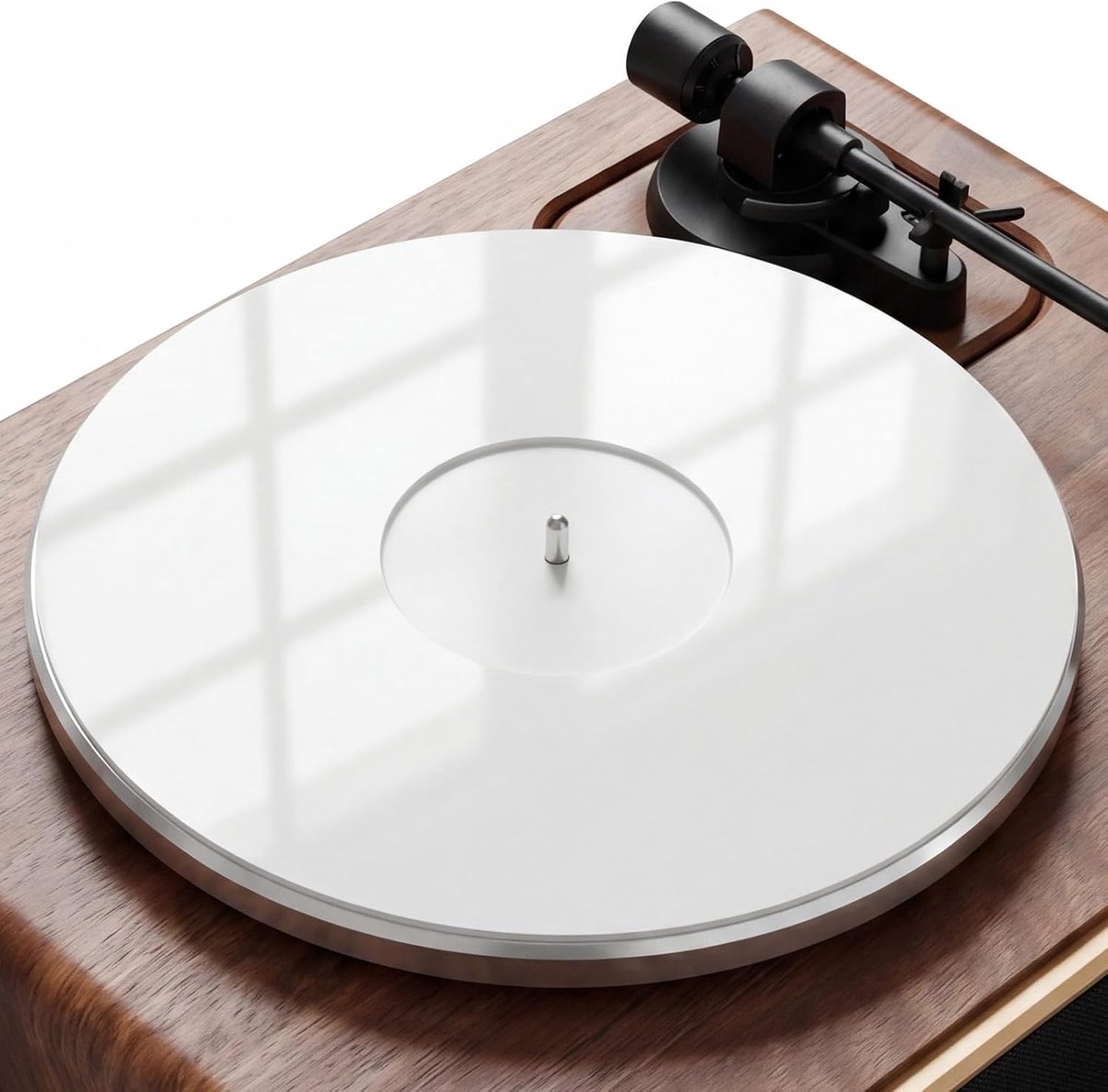 Acryl Platenspeler Mat - 3 mm & Label Uitsparing - 300 mm - Antistatisch - Geschikt voor 12 Inch LP & Vinyl Platenspelers - Wit
