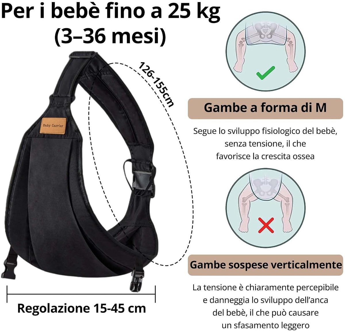 Ergonomische Babydraagdoek - Heupzit Draagzak voor Pasgeborenen tot Kleuters - 0-36 Maanden - 1 Stuk