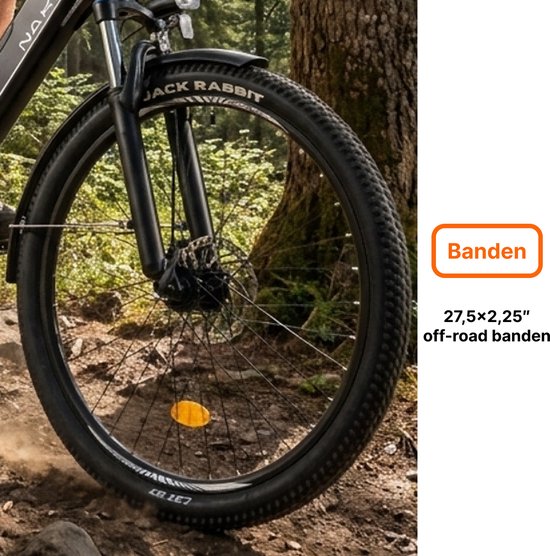 Vankel Elektrische Fiets Hoge Instap - 27,5 inch - 36V 450Wh - CST Banden - Shimano 7V - LCD App Display - Grijs van VANKEL — afbeelding 5