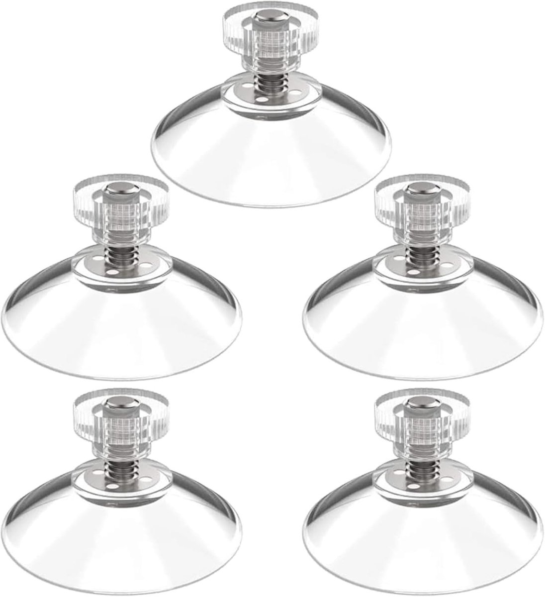 Zuignap-schroefhaken - Transparant - 43 mm - PVC Zuignappen met Afneembare Moer - Voor Diverse Toepassingen