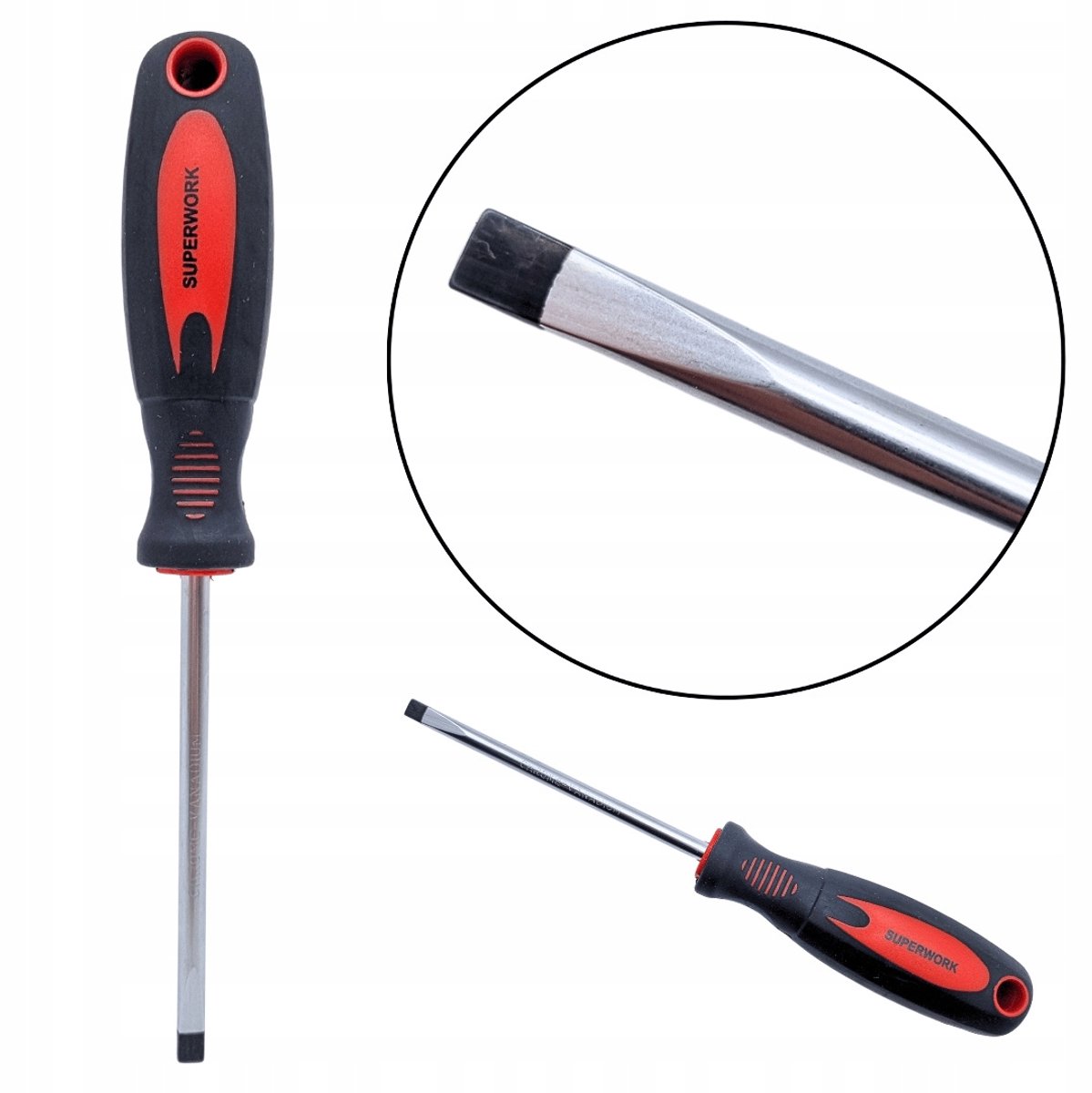 SUPERWORK Platte Schroevendraaier SL 6x100mm - Magnetische Punt