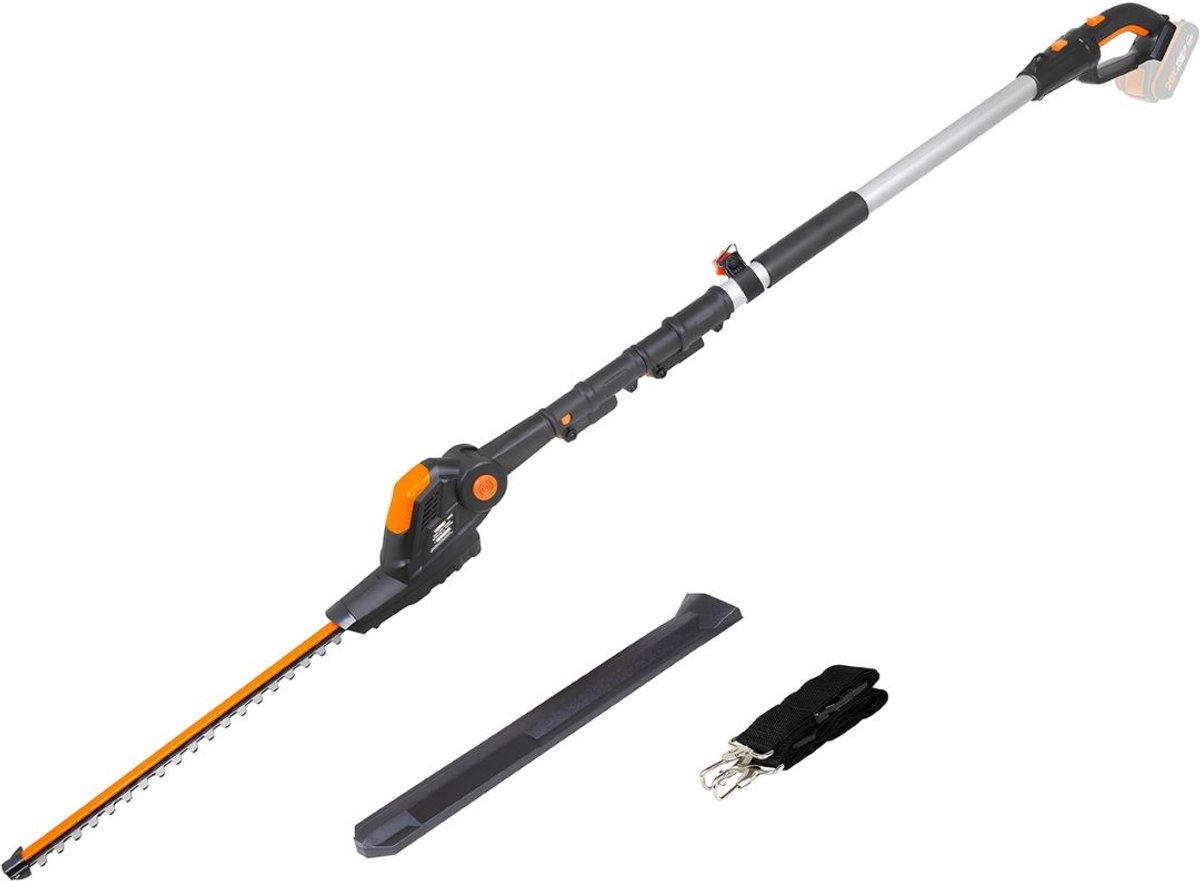 NIVA® Telescopische Heggenschaar - Elektrische Telescopische Heggenschaar - Elektrische Heggenschaar - Zwart/Oranje - 32cm x 13cm x 237cm